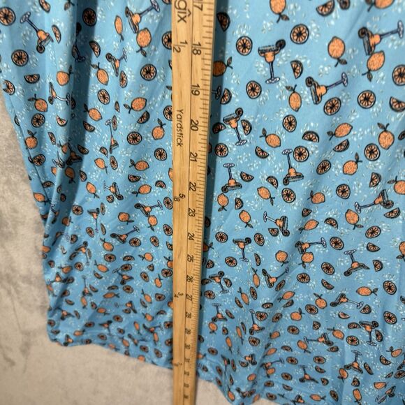 Callaway Opti-Dri Golf Polo Shirt 2XL Blue Print Athletic Stretch Orange Citrus - Picture 7 of 10